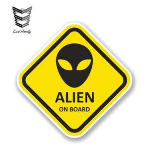 EARLFAMILY 13cm x 13cm Alien on Board Vinyl Decal Waterproof Car Sticker Motorcycle Decor Reflective Stickers Bumper Accessories