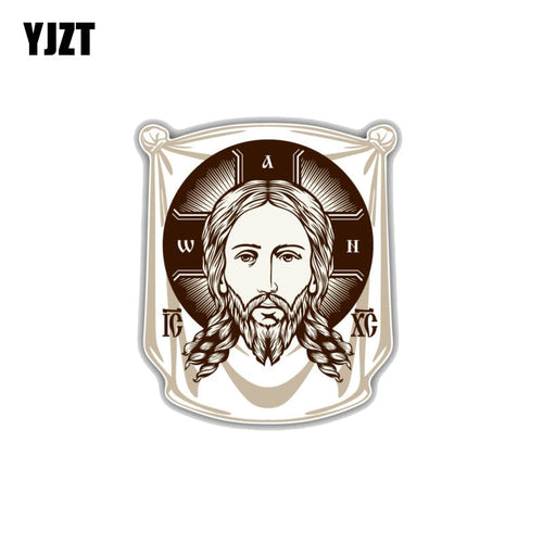 YJZT 11.2CM*13CM  Face Of Jesus Orthodox Church Icon Religion PVC Decoration Car Sticker 11-00251