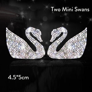 Car Swan Crystal Full Diamond Inlaid Rhinestone Big Gecko Safe Car Stickers Love Diamond Sticker Snowflake Car Accessoires Decor