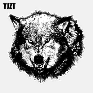 YJZT 16CM*15.3CM Hungry Wolf Bray Personality Car Window Sticker Decal 5-0914