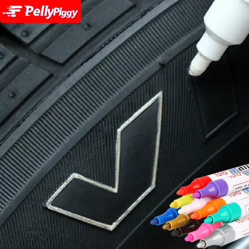 1pc White Permanent Oil Based Paint Pen Car Bike Tyre Tire Metal Marker Waterproof Non-Fading for Tire Paint Pen 11 COLORS