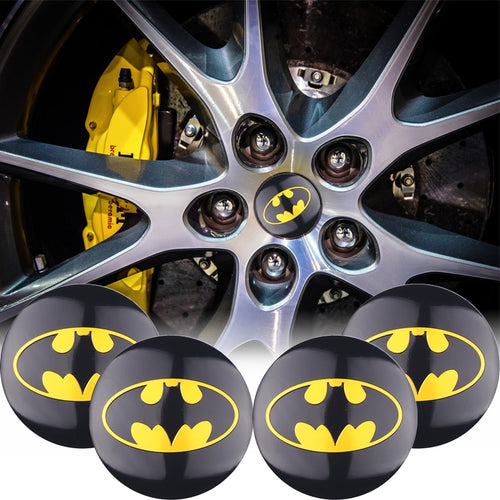 4pcs/Pack 3D Aluminum 56MM Decoration Batman Emblem Car Wheel Center Hub Caps sticker Bat Decal Car-Styling Auto accessories