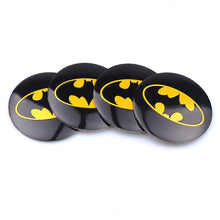 Charger l&#39;image dans la galerie, 4pcs/Pack 3D Aluminum 56MM Decoration Batman Emblem Car Wheel Center Hub Caps sticker Bat Decal Car-Styling Auto accessories