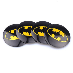 4pcs/Pack 3D Aluminum 56MM Decoration Batman Emblem Car Wheel Center Hub Caps sticker Bat Decal Car-Styling Auto accessories