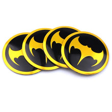 Charger l&#39;image dans la galerie, 4pcs/Pack 3D Aluminum 56MM Decoration Batman Emblem Car Wheel Center Hub Caps sticker Bat Decal Car-Styling Auto accessories