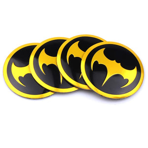 4pcs/Pack 3D Aluminum 56MM Decoration Batman Emblem Car Wheel Center Hub Caps sticker Bat Decal Car-Styling Auto accessories