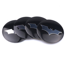 Charger l&#39;image dans la galerie, 4pcs/Pack 3D Aluminum 56MM Decoration Batman Emblem Car Wheel Center Hub Caps sticker Bat Decal Car-Styling Auto accessories