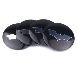 4pcs/Pack 3D Aluminum 56MM Decoration Batman Emblem Car Wheel Center Hub Caps sticker Bat Decal Car-Styling Auto accessories