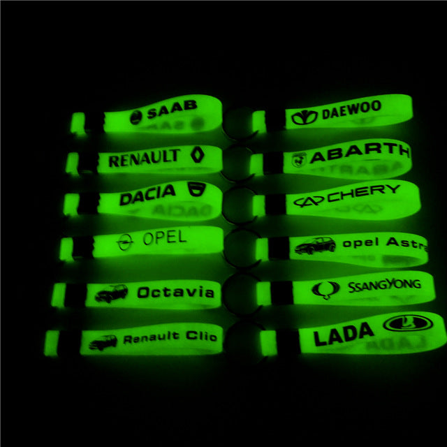 Luminous Silicone key ring Sticker For Citroen AUDI BWW SKODA TOYOTA FORD NISSAN LADA KIA OPEL BENZ car accessories Motorcycle