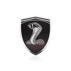 Fashion Car Styling 3D Car Sticker Cobra Snake Metal Car Emblem Badge For Ford Mustang GT500 SVT Shelby Fender Badge