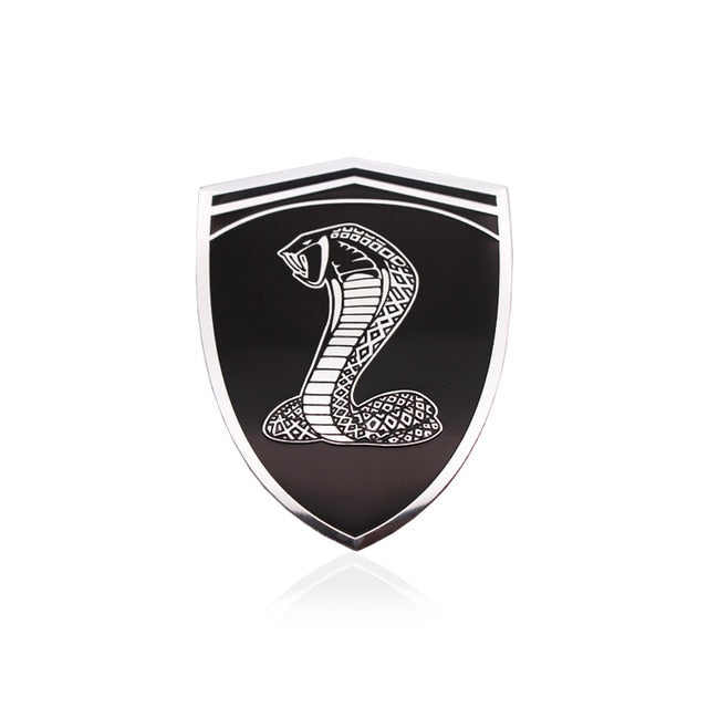 Fashion Car Styling 3D Car Sticker Cobra Snake Metal Car Emblem Badge For Ford Mustang GT500 SVT Shelby Fender Badge